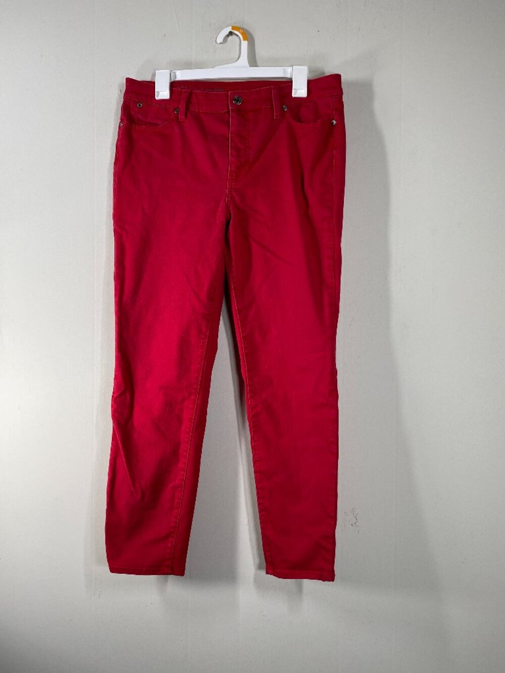 Talbots Flawless SLIM Ankle Denim Jeans Women's 10 Mid Rise Red Casual Pants